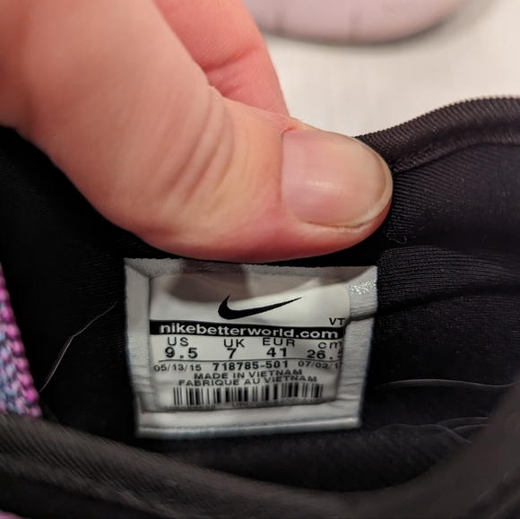 NIKE Free 5.0 Flyknit purple knit running shoes - Picture 6 of 13